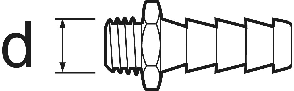 Schlauchtülle  1/2 " x  13 mm   Ms  mit  Außengewinde
